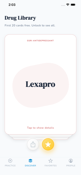 RxReflex Flashcard View